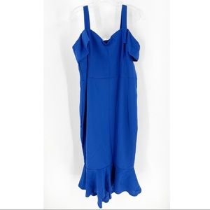 NWT Emerald Sundae Royal Blue Cold Shoulder Plus Size Mermaid Midi Dress